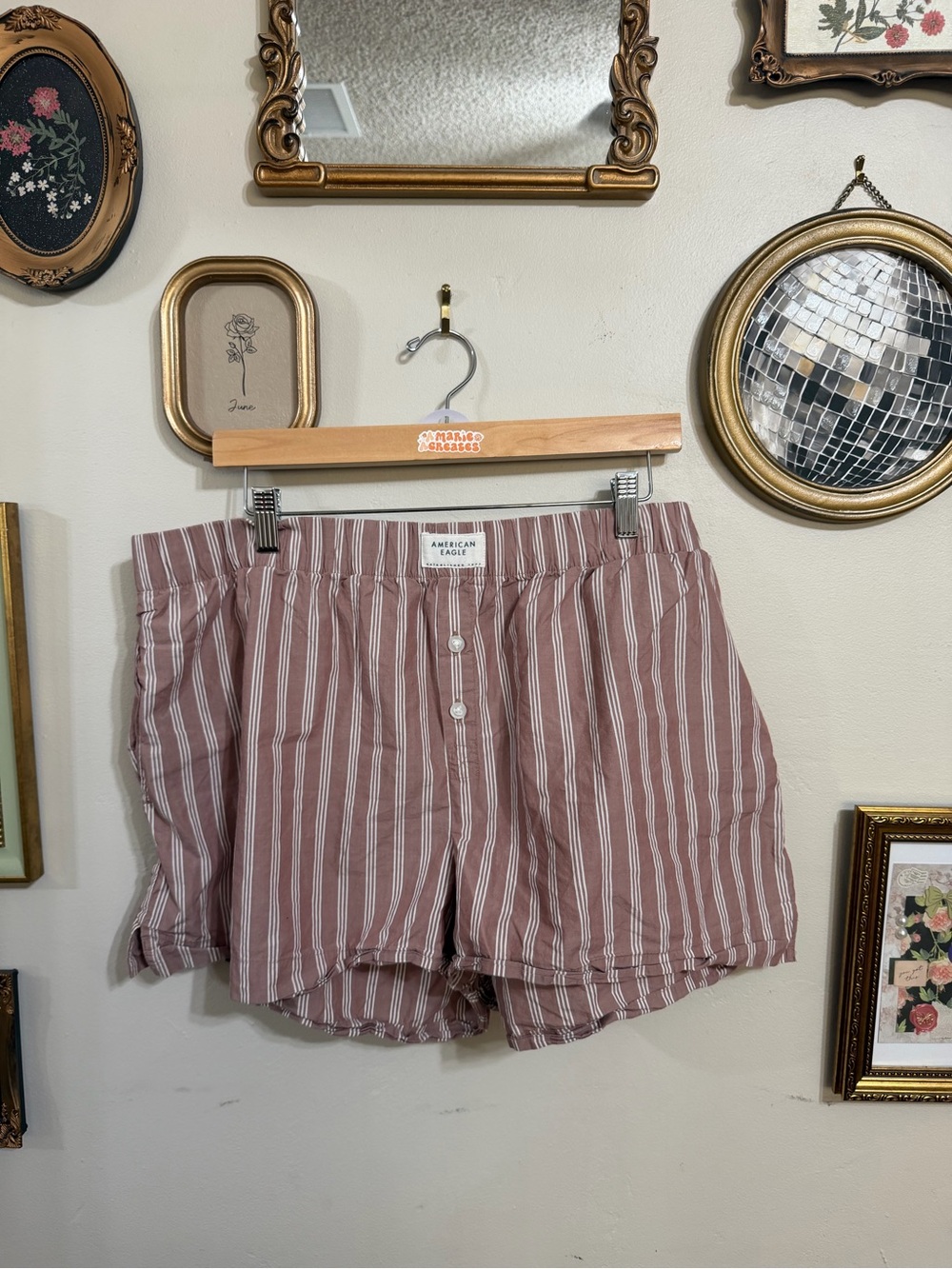 American Eagle Outfitters Rose Striped Athletic Shorts